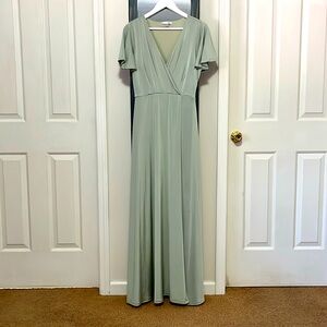 Baltic Born floor-length event dress. Color eucalyptus. Size large.